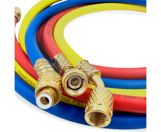 Заправочные шланги DSZH-336-RYB набор 3шт по 0.9м, 1/4" SAE, до 34 Bar, фото , изображение 3