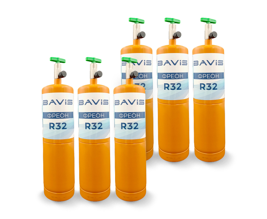 6 шт - Фреон R32, баллон 0,68 кг с вентилем, фото 