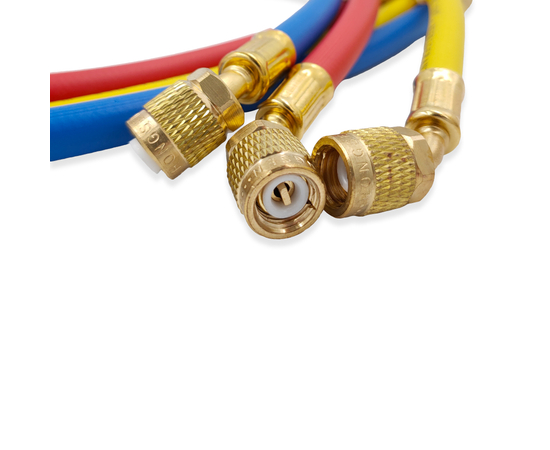 Манометрическая станция HONGSEN HS-536C (R22/134/404/407), 2-х вентильная; шланги 0.9м-1/4"SAE до 41 Bar; манометры 68мм, латунный корпус со смотровым стеклом), фото , изображение 10