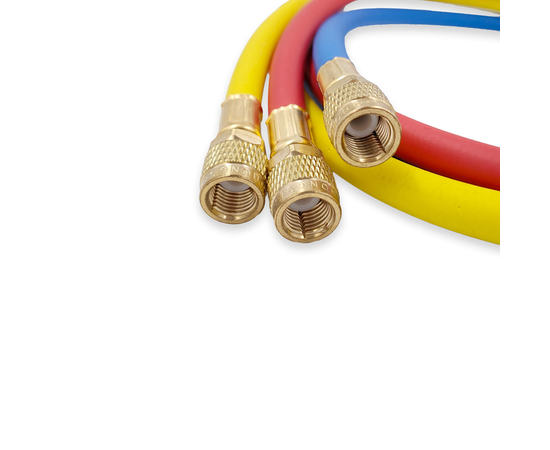 Манометрическая станция HONGSEN HS-536G-410 (R22/134/404/410, 2-х вентильная; шланги 0.9м-1/4х5/16"SAE до 55 Bar; латунный корпус со смотровым стеклом), фото , изображение 8