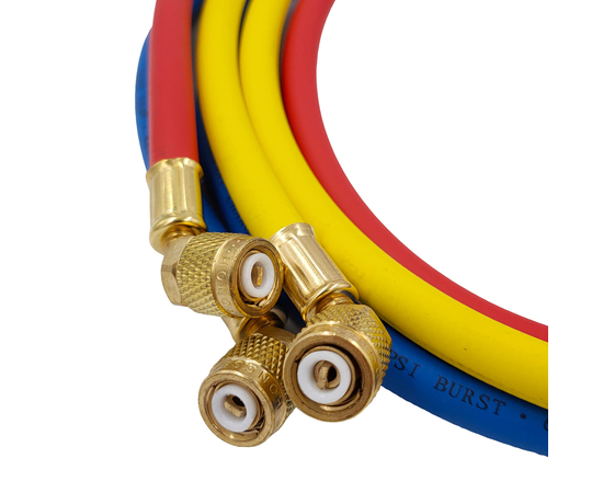 Манометрическая станция HONGSEN HS-S60-105-A (R22/134/404/407; 2-х вент; шланги 1.5м-1/4"SAE до 41 Bar; 2 муфты R134A; ключ для золотников; отвертка; манометры 80мм; упак. кейс), фото , изображение 12