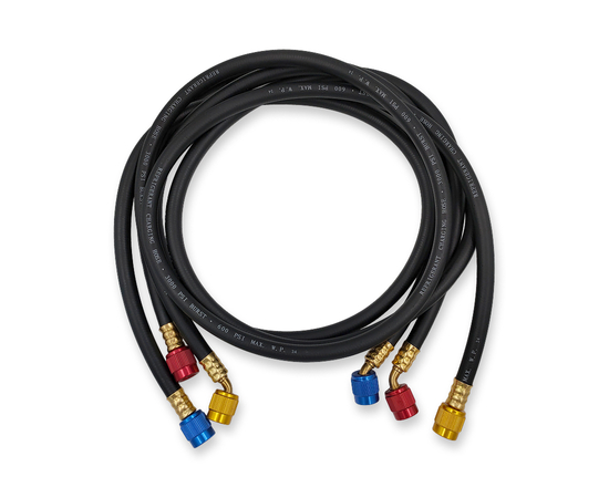 Манометрический коллектор HONGSEN HS-M02-410-22-A (R22/32/410; 2-х вент; шланги 1.2м-1/4х5/16"SAE до 41 Bar; 2 адаптера штуцер 5/16"-R410A; гайка 1/4"-R22, в кейсе), фото , изображение 7