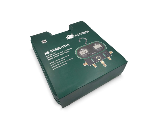 Цифровая манометрическая 2х вентильная станция HONGSEN HS-DVS60-101A (3 шланга 1.5м-1/4"SAE до 55Bar; 2 вентиля с нажимом на ниппель гайка 5/16", штуцер 1/4" SAE), фото , изображение 15