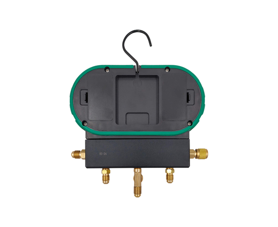 Цифровая манометрическая 2х вентильная станция HONGSEN HS-DVS60-101A (3 шланга 1.5м-1/4"SAE до 55Bar; 2 вентиля с нажимом на ниппель гайка 5/16", штуцер 1/4" SAE), фото , изображение 6