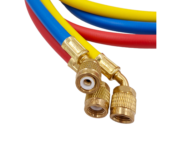 Цифровая манометрическая 2х вентильная станция HONGSEN HS-DVS60-101A (3 шланга 1.5м-1/4"SAE до 55Bar; 2 вентиля с нажимом на ниппель гайка 5/16", штуцер 1/4" SAE), фото , изображение 9