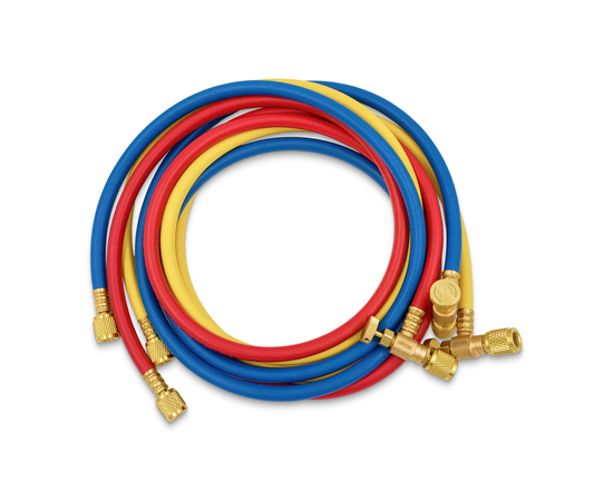 Заправочные шланги WIPCOOL MRH-2SV набор 3шт по 1.8м, 1/4"-1/4" SAE, до 55 Bar, фото 