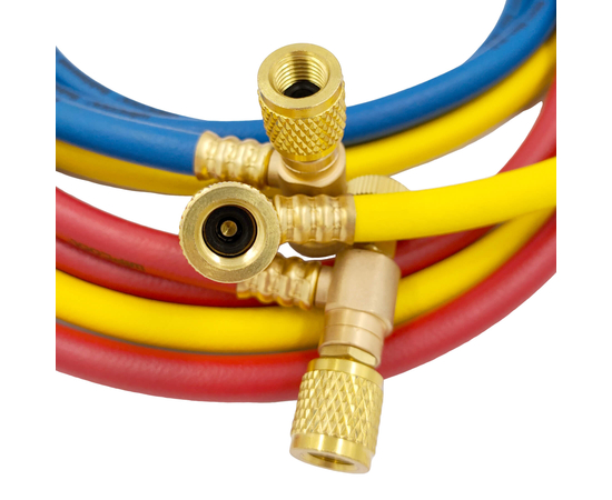 Заправочные шланги WIPCOOL MRH-2SV набор 3шт по 1.8м, 1/4"-1/4" SAE, до 55 Bar, фото , изображение 4