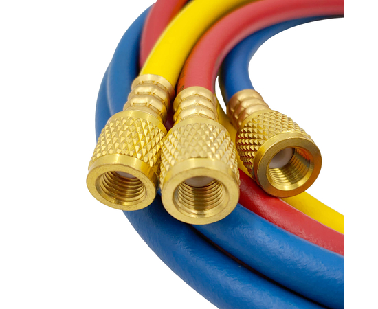 Заправочные шланги WIPCOOL MRH-2SV набор 3шт по 1.8м, 1/4"-1/4" SAE, до 55 Bar, фото , изображение 5