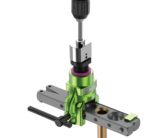 Вальцовка эксцентриковая WIPCOOL EF-2LK SET (1/4" - 3/4"; облегченная, с ограничителем подачи трубы; с труборезом и риммером; возможность работы с шуруповертом, в кейсе), фото , изображение 2