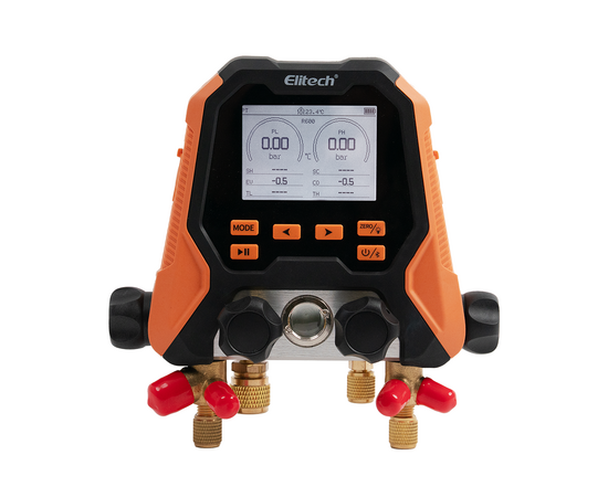 Цифровой манометрический 4х вентильный коллектор Elitech MS-870, фото 