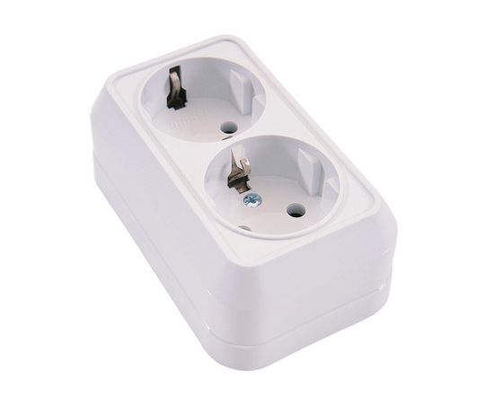 Розетка накладная Makel SIVA USTU (45182) с/з 2-я, белая, фото 