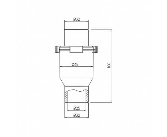 Сифон вертикальный с гидромеханическим затвором WIPCOOL PT-25V (мембранный), фото , изображение 4