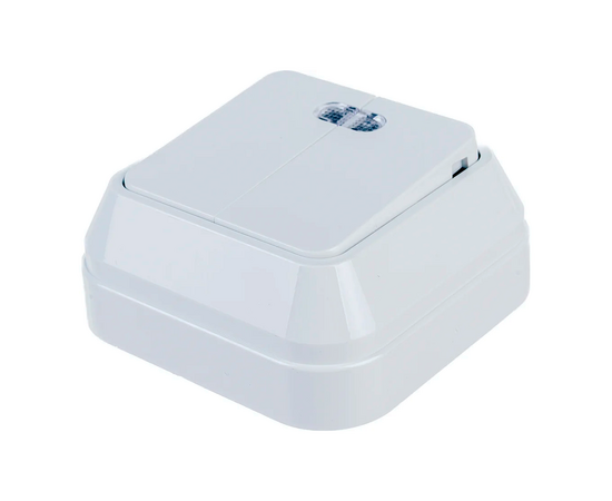 Makel SIVA USTU выключатель накладной 2 кл. с подсв. белый, фото 