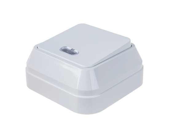 Makel SIVA USTU выключатель накладной 1 кл. с подсв. белый, фото 