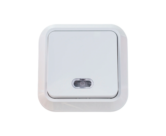 Makel SIVA USTU выключатель накладной 1 кл. с подсв. белый, фото , изображение 3