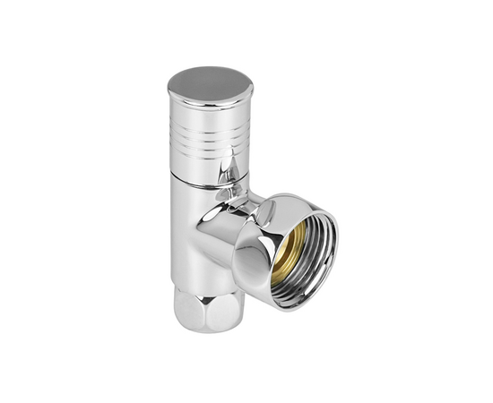 Valfex вентиль запор. угл. с двумя накид. гайками 1"НГ х 1/2"НГ круглый для полотенцесушителя, фото 