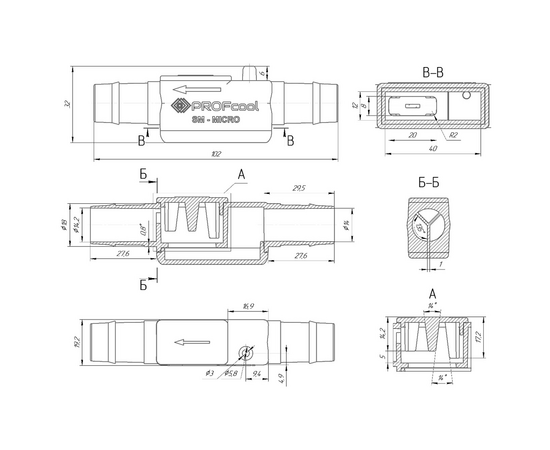 Сифон с сухим затвором PROFcool SM-MICRO (мембранный), фото , изображение 8