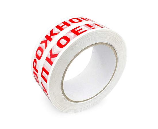 Набор 6 шт - Лента упаковочная "Осторожно!!! Хрупкое!!!" 48мм х 100м (45мкм, белая основа), фото , изображение 5