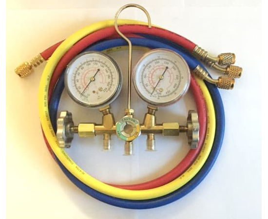 Манометрический коллектор Favor Cool CT-536 G_SN (R12/22/502; 2 вентильный; шланги 1/4" в комплекте), фото 