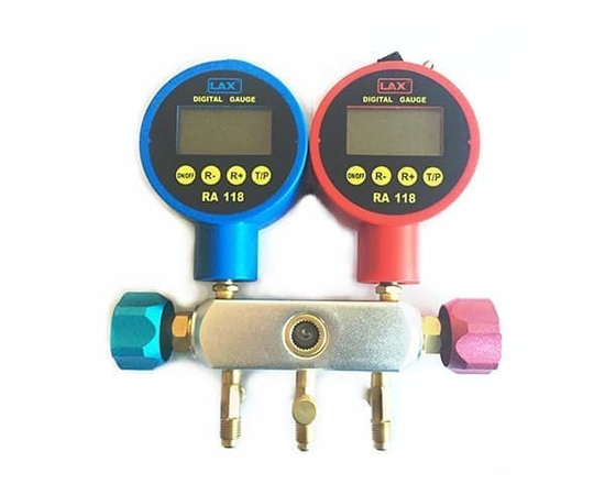 Манометрический цифровой коллектор Favor Cool LX1818B (2 вентильный, без шлангов), фото 