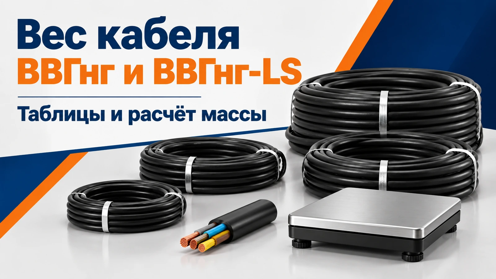 Вес кабеля ВВГнг и ВВГнг-LS: Таблицы и расчёт массы