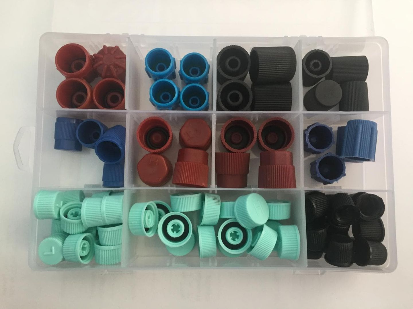 Набор колпачков на ниппели автокондиционеров,11 типов, 77 шт GcFix