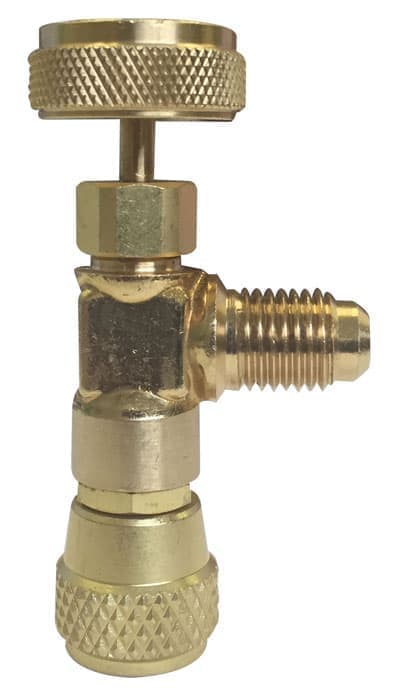 Вентиль Mastercool 90328 с нажимом на ниппель, резьбы F1/4" SAE x M1/4" SAE, до 20 bar