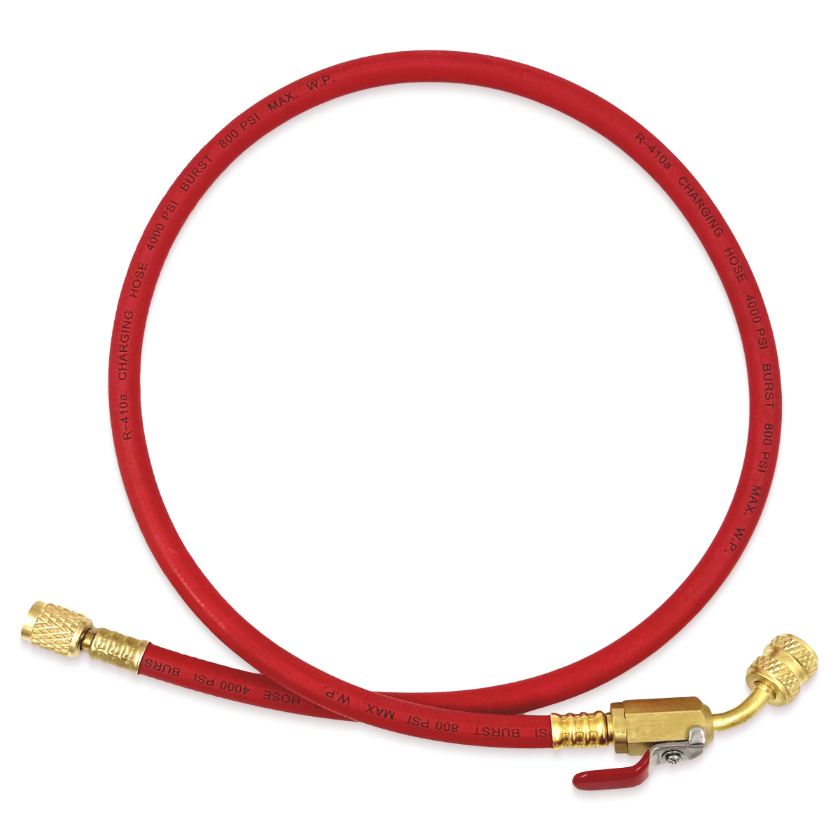 Шланг заправочный с вентилем DSZH - M-336 RYB-C (HV)  0.9м, 1/4" SAE, до 55 Bar