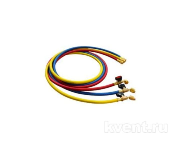 Заправочные шланги с вентилями FavorCool - M-360RYB-B, 3шт по 1.5м, 1/4" SAE, до 41 бар