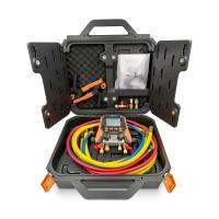 Цифровой манометрический 4х вентильный коллектор Elitech MS-870S-01 (2 датчика IPT-01S, 3 шланга с вентилями 1.5м 1/4"SAE, 1 шланг 1,5м 3/8"SAE, 2 адаптера, сервисный вентиль, кейс)