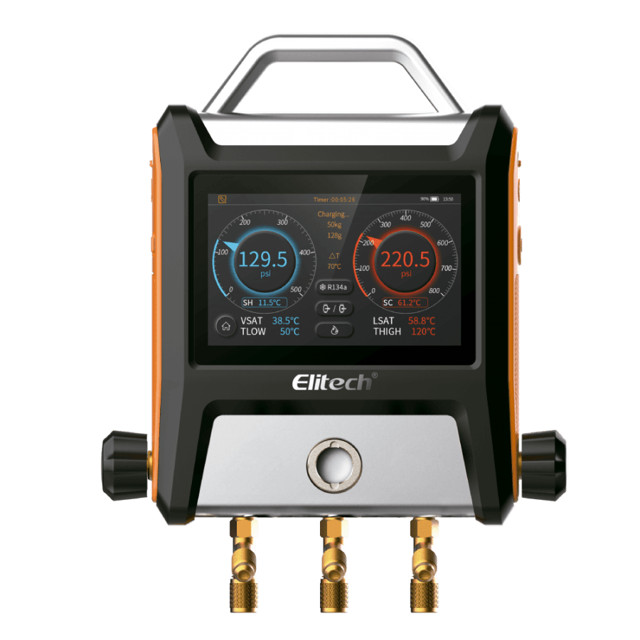 Цифровой манометрический 2х вентильный коллектор Elitech MS-2000 (в кейсе)