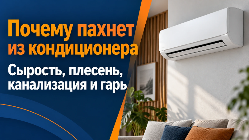 Почему пахнет из кондиционера: сырость, плесень, канализация и гарь
