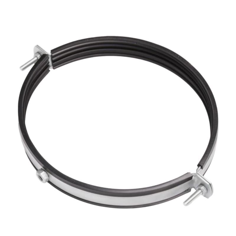 Хомут для воздуховода с резиновой прокладкой, гайка М8, 160мм