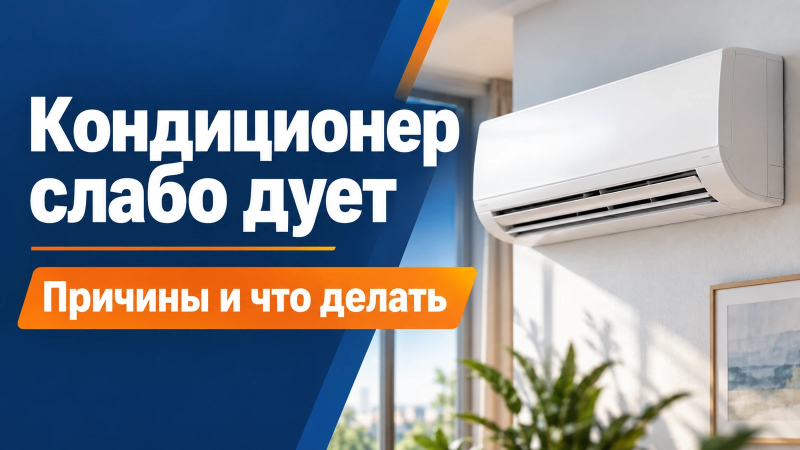 Кондиционер слабо дует — причины и что делать
