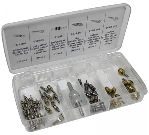 Набор Mastercool 91337 сервисный ключ и комплект ниппелей (5 видов, 50 шт, упак. кейс)