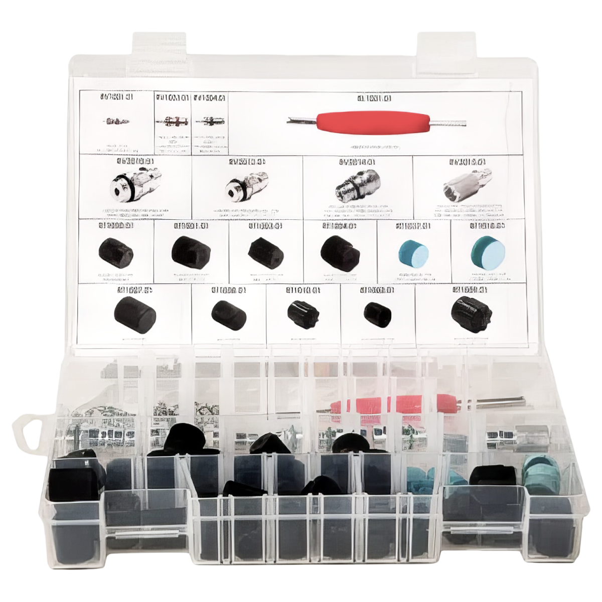 Набор для автокондиционеров Errecom RK1060 (сервисные порты, золотники, колпачки)