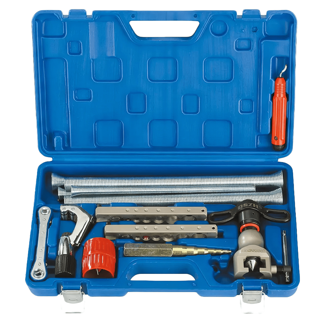 Набор для вальцовки DSZH WK-813, вальцовка реверсивная, риммеры, труборез, трубогибы СТ-102L, труборасширитель, ключ СТ-122