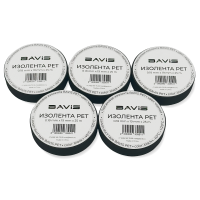 Набор 5 шт - Лавсановая изолента PET BAVIS 19мм х 25м черная 180мкм, 65N/cm