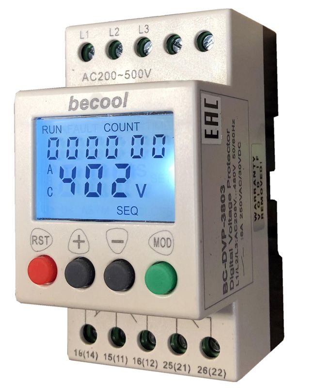 Реле контроля напряжения Becool BC-DVP-3803