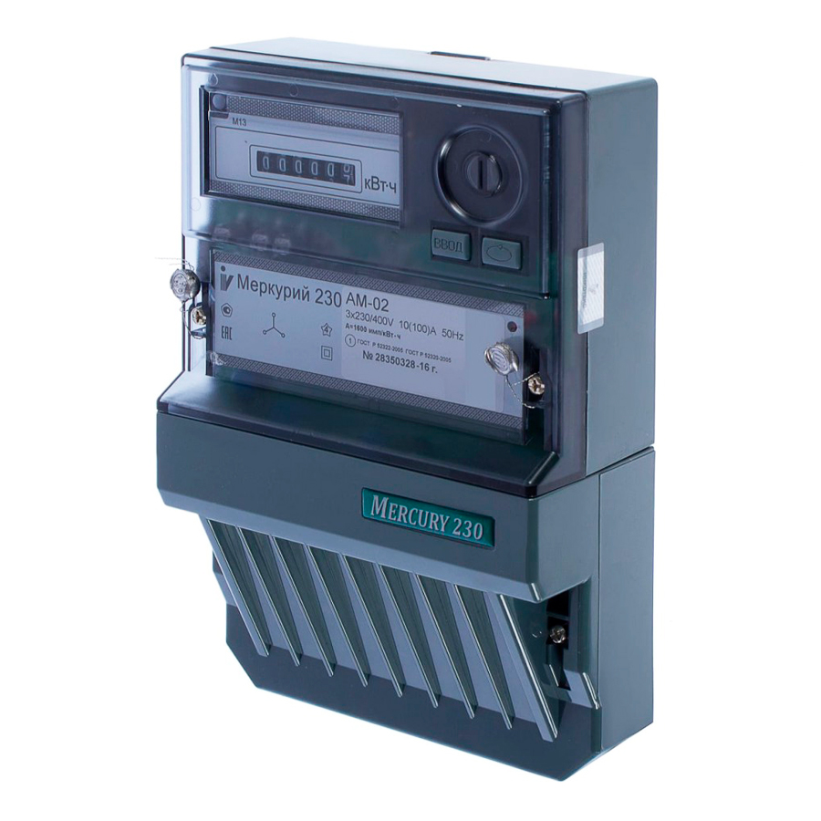 Электросчетчик МЕРКУРИЙ 230 AM-02 380V 100A однотарифный трехфазный