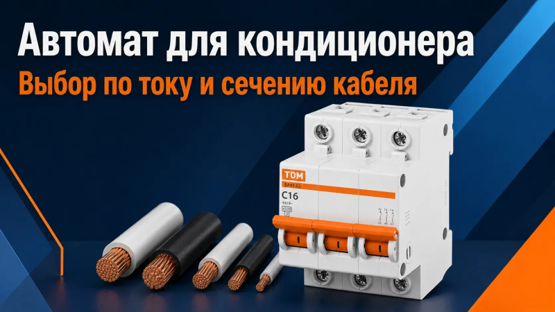 Выбор автоматического выключателя для кондиционера по току и кабелю
