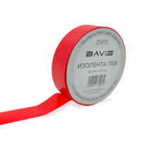 Набор 200 шт - Изолента ПВХ BAVIS 19мм х 20м красная