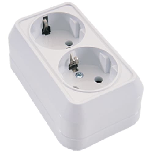 Розетка накладная Makel SIVA USTU (45182) с/з 2-я, белая