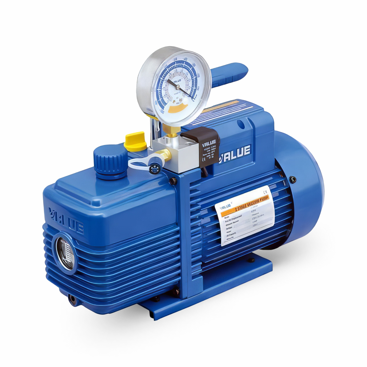 Вакуумный насос Value VI-120SV (1ст., 57 л/мин, 20 Па, 6.7 кг, вакуумметр, соленоидный вентиль)