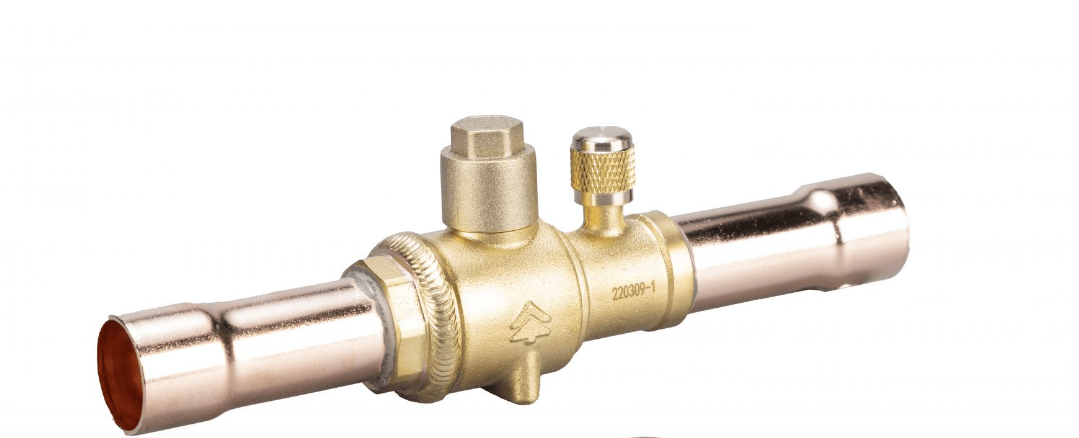 Шаровый вентиль QFT-6V, 1/4", пайка, серв.штуцер