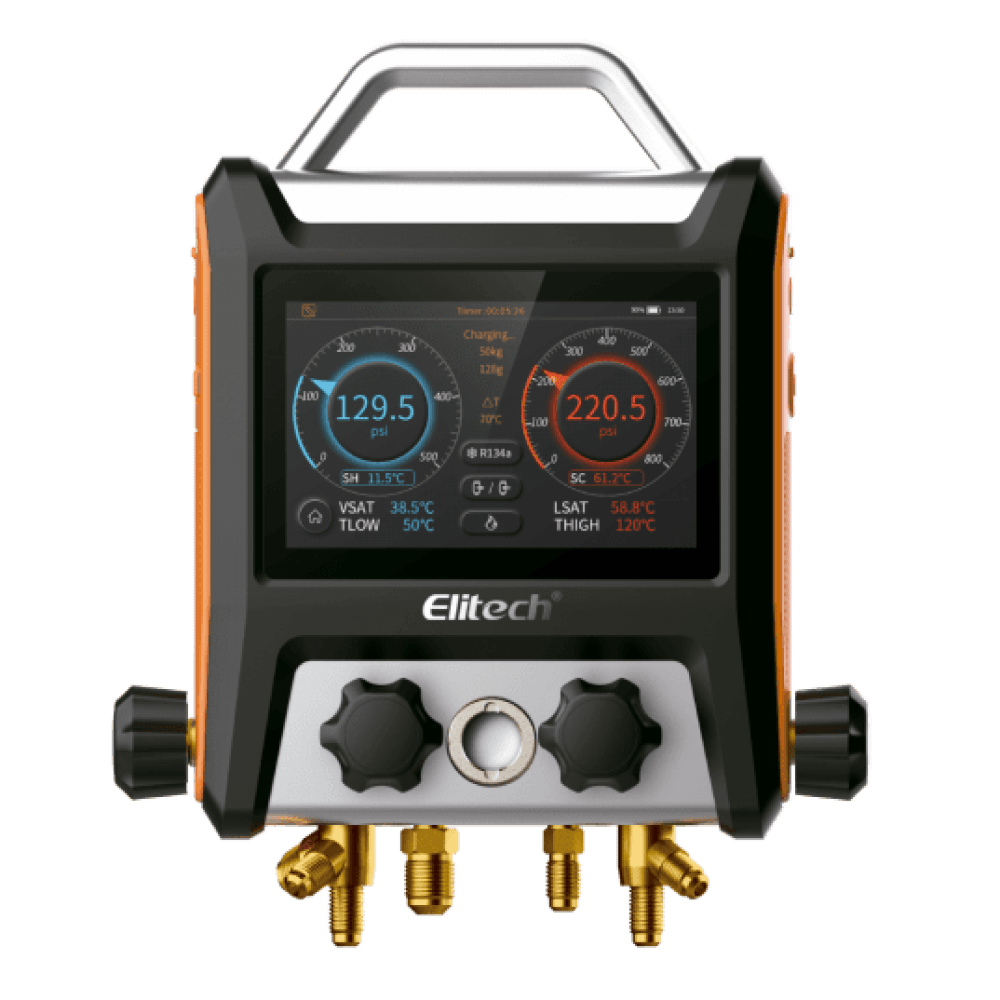 Цифровой манометрический 4х вентильный коллектор Elitech  MS-4000