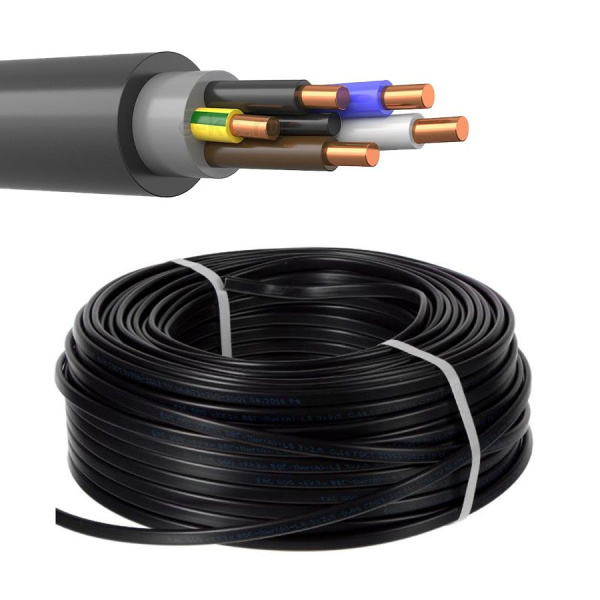 Кабель ВВГнг-LS 5х1.5 ТУ, бухта 100м