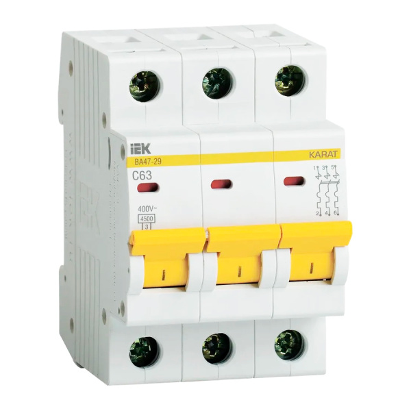Автоматический выключатель ИЭК (ВА47-29) 3/63А
