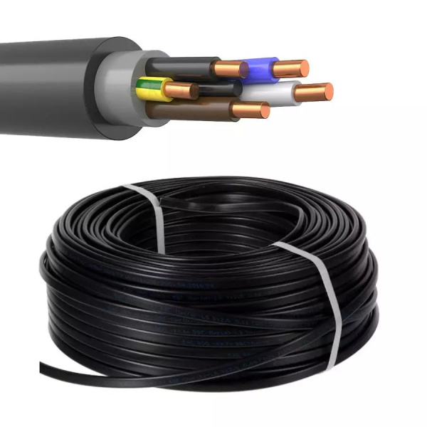 Кабель ВВГнг-LS 5х2,5 ГОСТ, бухта 100м