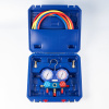 Манометрическая станция DSZH WK-P3602S (R22/404/407/410; 2-х вентильный; шланги 0.9м до 55 Bar-1/4"SAE, 2 адаптера R410 x R22, манометры 68мм, в кейсе)